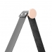 Espelho Decorativo Adnet Rosa Alça Corino 30cm Redondo