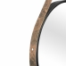 Espelho Decorativo Adnet Preto Alça Corino 30cm Redondo