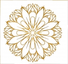 Ornamento Decorativo Mandala Flower Ouro Velho 60 x 60 cm