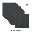 Kit 20 Placas Decorativas 3D Estelar Preto 50x50 cm